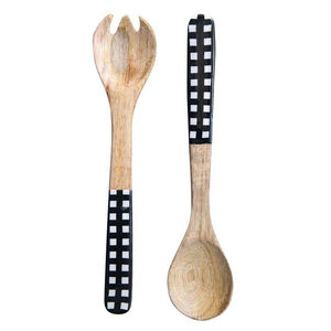 ชุดช้อนไม้ตกแต่งทำจากไม้เคลือบสำหรับร้านอาหารโรงแรมร้านกาแฟชุดรับประทานอาหารด้ามไม้หรูหรา - Product Image 1