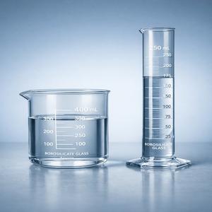 Vaso Medidor de Vidrio Transparente de Borosilicato Alto 3.3 de 100 ml con Escala Impresa Clara para Uso en Laboratorio Químico, Garantía de 3 Años - Product Image 1