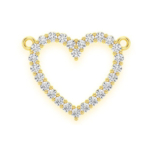 Colgante de diamante cultivado en laboratorio de corazón abierto helado personalizado de oro sólido de 10K para mujer, regalo de aniversario de boda perfecto, collares de joyería fina - Product Image 1
