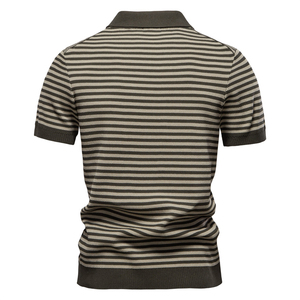 เสื้อโปโลผู้ชายสั่งทำจำนวนมาก ขายส่ง ผ้าฝ้าย ระบายอากาศ แขนสั้น สไตล์ลำลอง ถักทอ สีพื้น ย้อมสีทั้งตัว ความยาวปกติ - Product Image 6