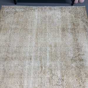 Vintage Rug, 5.2x8 ft Large Rug, <b>Brown</b> Southwestern <b>Wool</b> Turkish Rug - Product Image 3