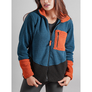 Veste en polaire sherpa zippée XL personnalisée pour femmes broderie hiver chaude col montant tissu respirant imprimé pour l'automne - Product Image 1