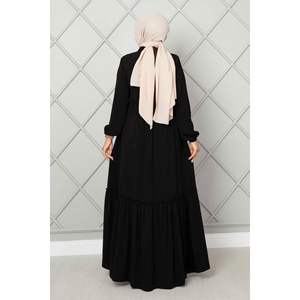 Hijab Noir à Volants Détaillés Abaya Vêtements Africains au Design Unique - Product Image 4