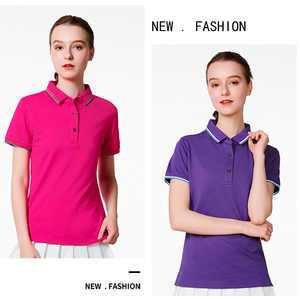 Polo de couple personnalisé grande taille 100% jersey de polyester anti-rides brodé conception d'impression solide - Product Image 5