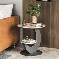 Table d'appoint personnalisée de style nordique en fer et aluminium, finition nickel gris-noir, pour salon, salle à manger, porche, décoration, artisanat moulé à la main