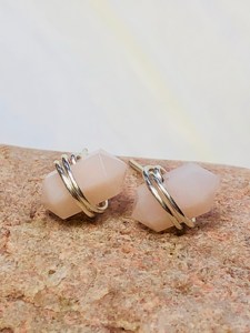 Hexagon <b>Opal</b> Stud <b>Earrings</b> 925 Silver Minimalist Women's Everyday Wear Jewelry Bezel Setting - Product Image 2