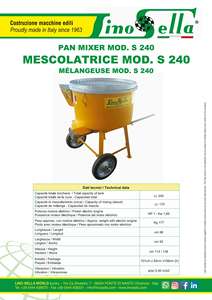 Italian Manufacturer LINO SELLA Model 240 High Quality <b>Concrete</b> <b>Mixer</b> <b>for</b> Construction with electric motor pan <b>mixer</b> <b>for</b> <b>sale</b> - Product Image 2