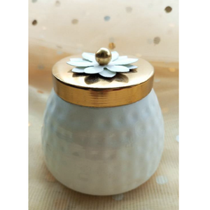 โลหะสีขาวตอกขวดเทียนหอมขี้ผึ้งถั่วเหลืองด้วยผงดอกไม้เคลือบขวดน้ําหอมที่น่าทึ่งสูงสําหรับตกแต่งบ้าน - Product Image 1