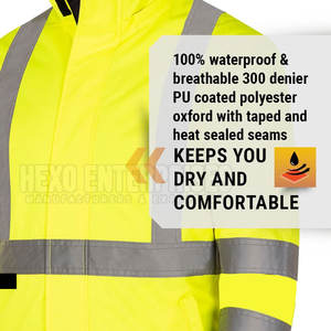 Chaqueta DE SEGURIDAD impermeable reflectante para hombre, ropa de trabajo con logotipo personalizado, material de poliéster/nailon - Product Image 3