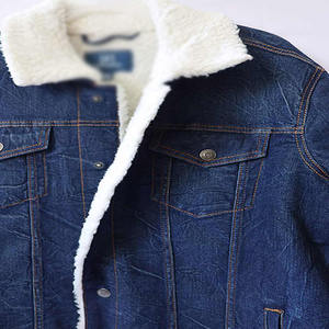 <b>Men</b> High Quality Winter Sherpa Lined Denim <b>Jacket</b> Fur 50 Cotton Denim Fabric Customized Woven Windbreaker <b>Trucker</b> Jean <b>Jacket</b> - Product Image 3