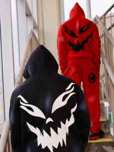 Conjunto Deportivo de Pantalones Largos y Sudadera con Capucha para Hombre, Estilo Urbano, Bordado Personalizado, Parche Aplicado, Lavado - Product Image 3