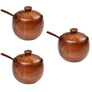 Pot à épices en bois multifonctionnel pour le stockage du sel, du poivre et des assaisonnements - Product Image 4