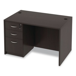 Alera Valencia Series Straight Front <b>Desk</b> Shell ALEVA214830ES Espresso-47.25 In. X 29.5 In. X 29.63 In. - Product Image 6