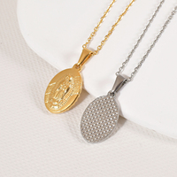 Acier inoxydable Regious Femmes Bijoux Christian Mère Marie Pendentif Collier PVD Plaqué Or Guadalupe Vierge Marie Colliers