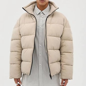 Chaqueta de Plumón Personalizada para Hombre, Cortavientos de Invierno, Color Beige, Ropa Exterior de Moda, Fabricante Mayorista OEM - Product Image 1