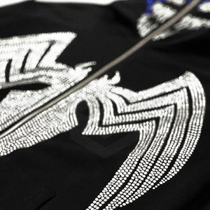 Sweats à capuche pour hommes à séchage rapide avec strass motif solide hiver ODM approvisionnement bas prix teint uni - Product Image 4