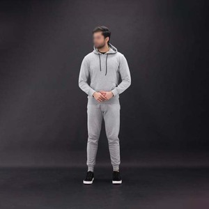 Conjunto Deportivo de Invierno para Hombre, Grueso, Estampado, Unisex, con Pantalones Deportivos con Capucha y Sudadera con Capucha para Correr - Product Image 4