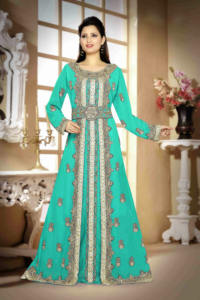 Kaftan islámico marroquí moderno para mujer Vestido de playa largo hasta el suelo con mangas largas transpirables ODM Supply - Product Image 2