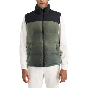 Gilet d'hiver unisexe épais et uni avec fermeture éclair, logo personnalisé, doublure en lin réversible, sans manches, long, avec capuche - Product Image 1