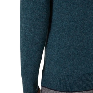 100% pura Cachemira hombres ropa de calle clásica suéter de media cremallera alto sólido manga larga Invierno Estándar tejido media cremallera sudadera - Product Image 4