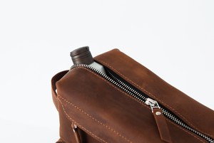 Trousse de Toilette de Voyage en Cuir Véritable de Luxe, Capacité Moyenne, avec Fermeture Éclair, Logo Personnalisé, Organisateur Cosmétique Portable et Tendance, Vente en Gros - Product Image 6