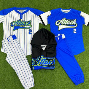 Conjunto de ropa de béisbol y softbol personalizado de alta calidad unisex, uniforme transpirable de secado rápido, servicio OEM ODM, botones de estilo unisex - Product Image 1