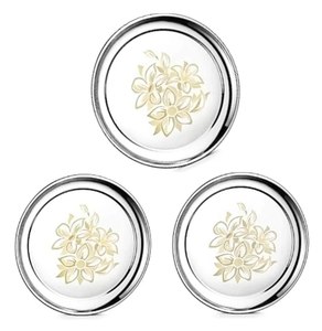 Ensemble de 6 assiettes imprimées haut de gamme en acier inoxydable poli miroir sûr personnaliser l'impression pour les collations et les biscuits durables et réutilisables - Product Image 2