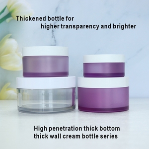 MAYSURE Récipient de <span class=keywords><strong>baume</strong></span> à lèvres mat à large bouche 10ml 15ml Pot de crème cosmétique pour les yeux et le visage vide et rond en plastique PET givré avec couvercle - Product Image 2