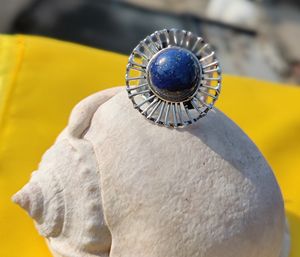 925 Sterling Silver Classic Fine Wedding Engagement <b>Ring</b> <b>Lapis</b> <b>Lazuli</b> Gemstone Party Jewelry Anniversary Gift Wholesale Jewelry - Product Image 3