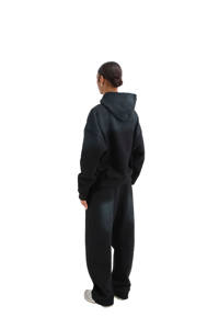 Ensemble de survêtement 2 pièces pour femme, à capuche, décontracté, léger, écologique, noir uni, dernière collection, vente en gros, respirant - Product Image 4