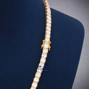 <b>Tennis</b> Chain Designed 925 <b>Sterling</b> <b>Silver</b> D Color Round Cut Moissanite Diamonds Of VVS Clarity Fashion For Women <b>Necklaces</b> - Product Image 5