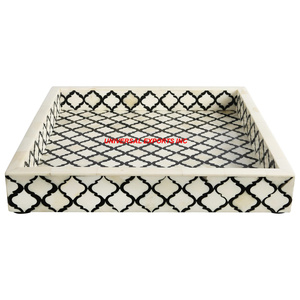 Plateau de service rond en nacre Nouveau plateau de chocolat élégant et élégant fait à la main avec une belle qualité décorative écologique - Product Image 3