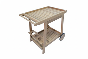 Carrito de Servicio para Anfitriona, Carrito de Mesa de Centro de Dos Niveles, Móvil, Pequeño, de Acacia Maciza, Ecológico, Duradero y Ligero - Product Image 2