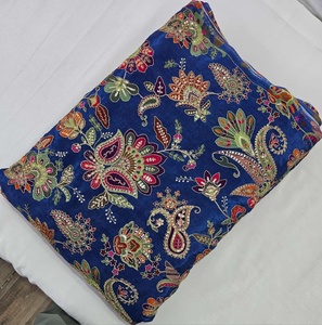 Pure natural crep position print <b>embroidery</b> work viscose fabric make to fancy dress <b>material</b> - Product Image 2