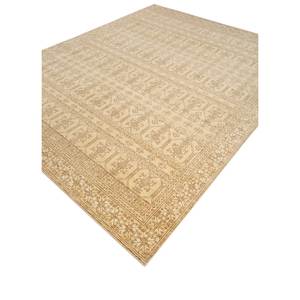 Tapis en laine noué à la main Erbe AKWL-3106(CM-01) - Tapis rectangulaire géométrique classique pour salon - Fait main pour usage domestique - Product Image 2