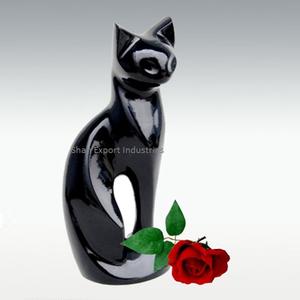Urne en forme de chat en laiton antique pour les cendres d'animaux de compagnie Urne de crémation en aluminium de haute qualité - Product Image 5