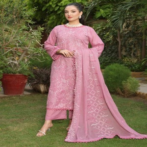 Vestido de Panjabi paquistaní bordado Karandi para mujer Traje de Salwar Kameez de tres piezas diseñado por Dr Haris Vol ZEENAT - Product Image 3