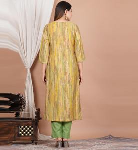 Anarkali lehriya Palazzo ชุดยาว2ชิ้นยาวถึงข้อเท้าแห้งเร็วลำลองของผู้หญิง - Product Image 2
