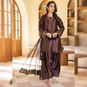 ชุดเดรสสตรีสไตล์ farshi ใหม่2025ชุดเดรสลำลองแบบทางการผ้าไหมสายยาวระดับเอวเป็นธรรมชาติปักลูกไม้ฤดูร้อน - Product Image 4