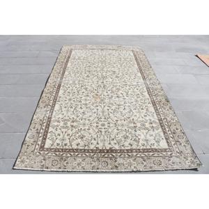 พรมตุรกีวินเทจ ขนาด 5.3x9.1 ฟุต (162x277 ซม.) พรมขนสัตว์สีน้ำตาล - Product Image 1