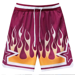 Logo personnalisé OEM Short en maille de basket-ball de haute qualité double couche pour hommes Respirant High Street Tissu en toile Taille élastique - Product Image 1