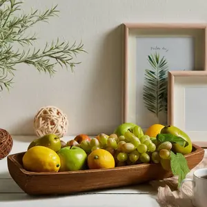 ความต้องการสูง เรือรูปร่างชามแป้งไม้ตกแต่งชามแป้งไม้รูปไข่สําหรับการจัดหาทั่วโลกจากอินเดีย - Product Image 4