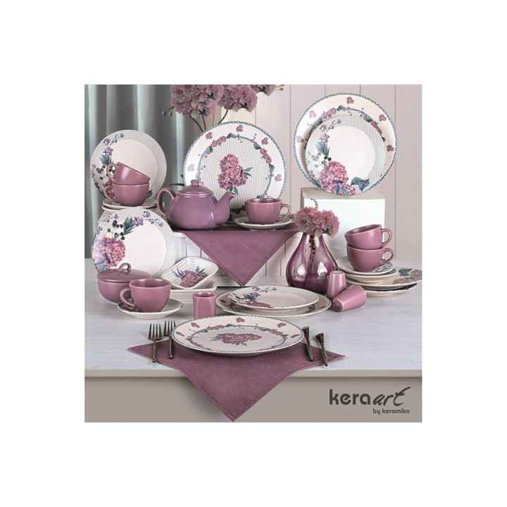 Keramika Lavender Matte Color Breakfast Set 34 Pieces