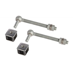 Hinge set with aluminium with reinforced aluminium plugs for garden <b>gates</b> for 40x40 mm profile (2pcs) (GBM16-DP-40-160) - Product Image 1