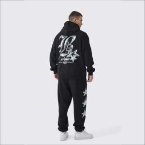 Survêtements d'hiver décontractés à capuche en polaire polyester/coton pour hommes, motif uni imprimé personnalisé, logo personnalisé, faible MOQ, coupe régulière Hip Hop - Product Image 2