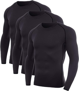 Camisa de compresión de manga larga negra para hombre de la mejor calidad Camisas de compresión de manga completa lisas - Product Image 1