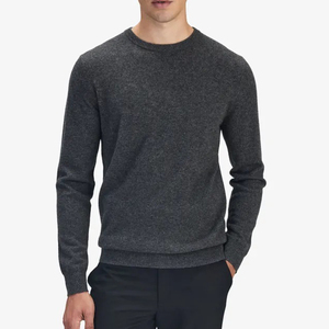 Suéter Personalizado de Punto para Hombre, Color Liso, Algodón Transpirable, Cuello Redondo, Suéter de Alta Calidad 2025 - Product Image 5