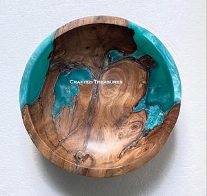 Bol en bois et résine de haute qualité bol à salade en bois de résine de conception classique pour des occasions spéciales, bol de service décor à la maison - Product Image 4