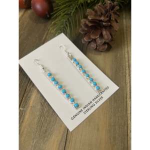 Pendientes Colgantes Rick Enriquez, Chapados en Oro, Plata de Ley, con Turquesa, Perla, Diamante, Rubí, Estrella y Flores, para Bodas - Product Image 4