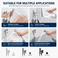 Ensemble de pulvérisateur de bidet mural avec valve en laiton, kit de nettoyage de toilettes portatif pour hôtels et appartements